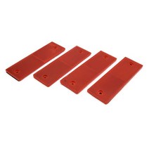 반사판XAutohaux 4Pcs 빨간색 직사각형 스틱-온 안전 반사판 자동차 장착 구멍 포함, 01 4pcs