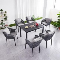 야외테이블 북유럽 레저 의자 라탄 발코니 안뜰 빌라 정원 사각 긴 원형 조합, 6.r table 120x70