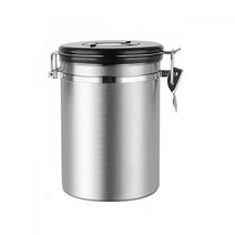 비슈몰유통 원두 분쇄 커피 원두 보관용기 1800ML SILVER, 커피보관용기 1800ML SILVER