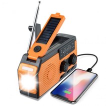 태양열 발전기 가정용 야외용 다기능 수동 크랭크 라디오 태양 전원 AM/FM/NOAA 날씨 사용 비상 LED 손전등 보조베터리, [01] EU