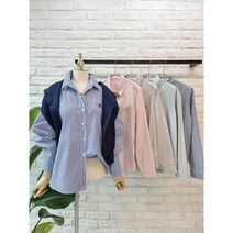 [반다리] 구김제로 링클 스트라이프 기본 셔츠