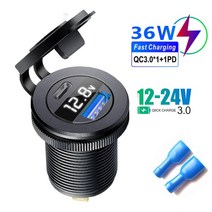전기차완속충전기 급속 휴대용 전기트럭 고속 충전 듀얼 USB 차량용 어댑터 알루미늄 전원 LED 전압계 해양 보트, 2.APC Green