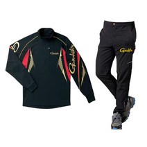 가마가츠 Gamakatsu 갯바위 낚시복 세트 냉감 실크 통기성 속건성 바다 낚시 자외선 차단 루어, 블랙레드슈트