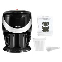 커피 머신 110v220v 450w 가정용 전기 스팀 드립 커피 메이커 자동 듀얼 컵 커피 머신 이중 사용 미국 커피 차 머신 53, C 듀얼 컵 220V