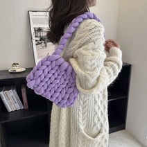 자이언트얀 슈퍼 두꺼운 아이슬란드 양모 Diy 손으로 짠 가방 자수 한국어 휴대용 소재 가, 옐로우 소재 패키지