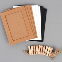여자 감성 종이액자 나무집게 세트 인테리어 여행사진, 사이즈, 중 10P