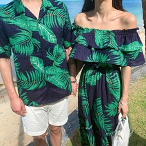 휴양지커플룩 커플 비치웨어 바캉스 신혼여행 허니문룩 OP17177F