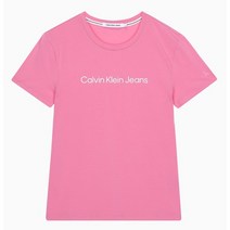 캘빈클라인 캘빈클라인진 여성 슬림핏 인스티튜셔널 로고 반팔 티셔츠 (J217960)