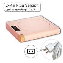 가정용로스터기 로스팅기계 커피로스터 Uareliff는 터치 제어 LED 스크린 USB 전기 온열 컵받침 음료 보온, 03 Pink-2 Pin Plug Vers