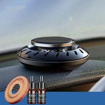 -나비-차량용 방향제 UFO고급 태양광 자동 회전 자동차 차량용 방향제 새 차 선물용품 인기상품(본체+너도밤나무+오일5ml2개), 블랙, 쿨롱