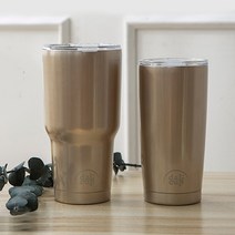 인터바겐 스텐 이중진공 텀블러 대형텀블러 보온보냉텀블러 빨대텀블러, 샴페인골드 900ml