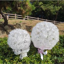 자이언트플라워 자이언트 민들레홀씨 페이퍼플라워, 큰꽃, 웜화이트, 베이비블루