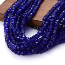 코너비드 눈부신 투명면 처리 된 크리스탈 스퀘어 비즈 6mm 유리 스페이서 비드 DIY 쥬얼리 목걸이 팔찌 액세서리 만들기, [01] 6mm Approx 95Pcs, [17] Purple 2