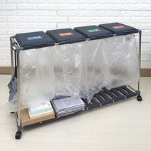 제이에스JS 분리수거함 블랙 그레이 비닐 50매 증정 2단 3단 4단, 2단 블랙, 1개