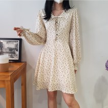 상상그이상 여성용 아일렛 꽃 원피스 플라워 스퀘어넥 포인트 A라인 미니원피스 여리 청순핏