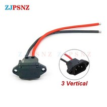 전자 자전거 배터리 커넥터 플매트 카펫 러그 36V 48V 전기 자동차 J31 용 12AWG 케이블이있는 범용 3 수직 충전 소켓, [04] With Cable 2개