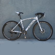 JINGMING 산악자전거 모노코크 레이싱 스프린터 솔리드 26인치 MTB, 솔리드 타이어, 화이트블랙 27단-60칼바퀴