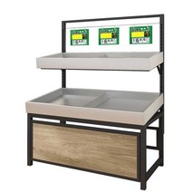 슈퍼마켓 매대 스테인레스스틸선반 진열대 과일 야채, 상세 페이지 참고, 블랙 2단 1.2mx 80mx 1.8m
