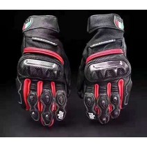 AGV 카본섬유 오토바이 라이더 장갑, 레드