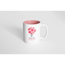 핸드팩토리 컬러플라워 사랑하는부모님감사 머그컵, 내부 파스텔 핑크, 1개