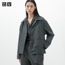 유니클로 U 나일론 셔츠 자켓 봄 경량 셔츠 재킷 다크 그레이 458032