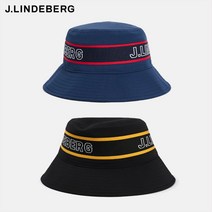 [J.LINDBERG] 남성 골프 모자 제이린드버그 덴버 스트라이프 버킷햇 GMAC07058 6855 9999, JL네이비, One Size
