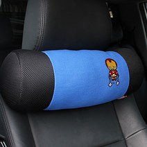 마블 차량용목쿠션 마블 헤드쿠션 아이언맨 스파이더맨, 01.블루-아이언맨