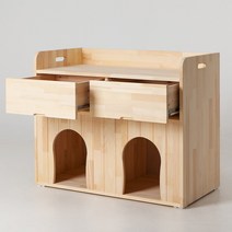 힘찬리빙 원목 애견하우스(트윈) 나무 강아지집 애견집 반려동물 펫가구