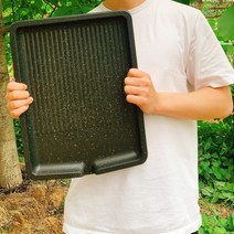 뉴테크 국산 고기불판 가정용 업소용 삼겹살불판 40 x 30cm, 프리미엄 사각불판 특대형