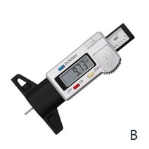 코팅두께게이지 피막두께 게이지 호환 디지털 타이어 트레드 깊이 미터 측정기 lcd 디스플레이 트레드 타이어 테스터 자동차 용 브레이크 슈 패드 트럭 범위 0-25.4mm, b 실버