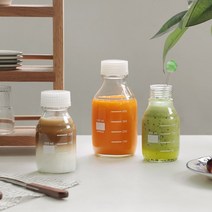 눈금 유리병 3개세트 2size / 뚜껑포함 밀크보틀, 500ml 3개 세트