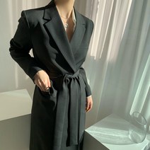 설세라 / 슬림핏 봄 가을 테일러드 롱자켓 2컬러
