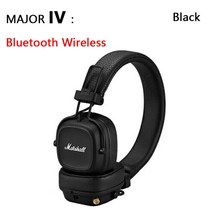 마샬호환호환 이어패드 Marshall Major IV 4 블루투스 헤드폰 딥 베이스 인체 공학적 디자인 III II 2 3/4 접이식 스포츠 무선 및 유선 이어폰, [01] IV BT Black