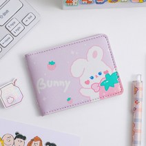 포카슬리브 카드홀드커버 카와이 고양이 가죽 지갑 여성용 귀여운 토끼 홀더 운전 면허증 신용 보호 4 슬롯