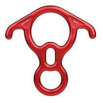 하강기 암벽 클라이밍 장비 용품 야외 흔들 등반 Descender Ox 경적 모양 8 반지 하강 제어 장치, 01 Red
