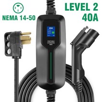 휴대용 EVSE 충전 박스 닛산 포드 전기차 레벨 2 타입 1 40A J1772 7.6M 케이블, 01 Type1-40A