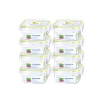 코멕스 바이오킵스 플라스틱 밀폐용기 정사각 300ml 8개, 단품