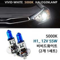 5000K 비비드화이트 현대 아반떼HD 06-10년 전조등 상향등 하향등 안개등 자동차램프, 1세트, 5000K 아반떼HD 상향등 H1(2개1세트), H1