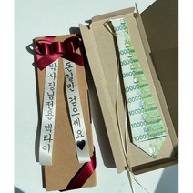 반전 용돈 넥타이 박스 어버이날 부모님 생신 환갑 돈 포장, 화환리본-레드