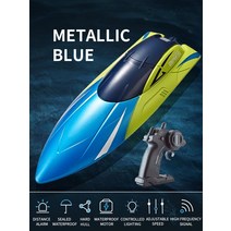 제트보트방수 ABS 고속 보트 여름 장난감 남아용 원격 제어 장난감 선물 듀얼 러더 모터 RC 보트 2.4G 15, 01 Blue 1B