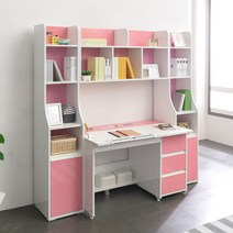 아토 1인 어린이 확장형 각도조절책상 책꽂이 어린이 키즈 공부 주니어 아동 책상, 핑크