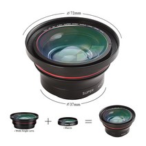 DSLR 미러리스 렌즈 단 광각 망원 ordro 4k 비디오 카메라 캠코더 37mm 0.39x youtube vlog 사진 액세서리 용 마이크로 가있는 호환