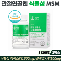 관절 MSM 식이유황 식물성MSM 관절 연골 영양제 엠에스엠 클루코사민 비타민D, 2박스, 식물성엠에스엠 120정