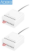 Aqara 양방향 제어 릴레이 모듈 무선 컨트롤러 2 채널 Mijia Mi Home 및 HomeKit APP 작동, [02] 2pcs