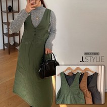 제이스타일리 누빔 퀼팅 77가능 프리사이즈 보온 솜 안감 패딩 하임 본딩 원피스