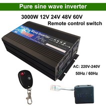 순수 사인파 인버터 12v 24v 48v 60v 220v 3000w 4000w 전압 태양광 인버터 12v 220v 변환기 원격 제어 diy, 220v-240v 60헤르츠
