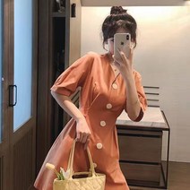 아보카도 그린 드레스 2022 새로운 여름 슬림 기질 프랑스 복고풍 스마트 훈제 스커트 허리 플라티코돈 스커트
