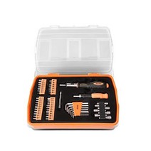DNA MOTORING 핑크 39 PCs 휴대용 도구 키트 가정용 손 도구 상자 일반 수리 스크루 드라이버 펜치 망치 육각 (TOOLS-00009), 스크루드라이버 세트 도구 키트, 주황색