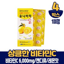 씹어먹는 비타민C 비타씨 비타민씨 6000mg 캔디류 츄어블 레몬맛, 4박스, 100정