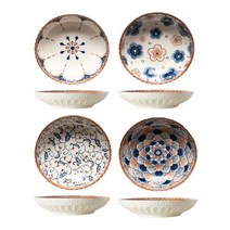 BLOWFISH FUGU예쁜접시20cm꽃접시 빈티지접시, 20cm, 4P 세트